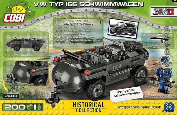 2403 Cobi Bouw Sets VW Typ 166 Schwimmwagen 2 2403 Cobi Bouw Sets VW Typ 166 Schwimmwagen - Afbeelding 2