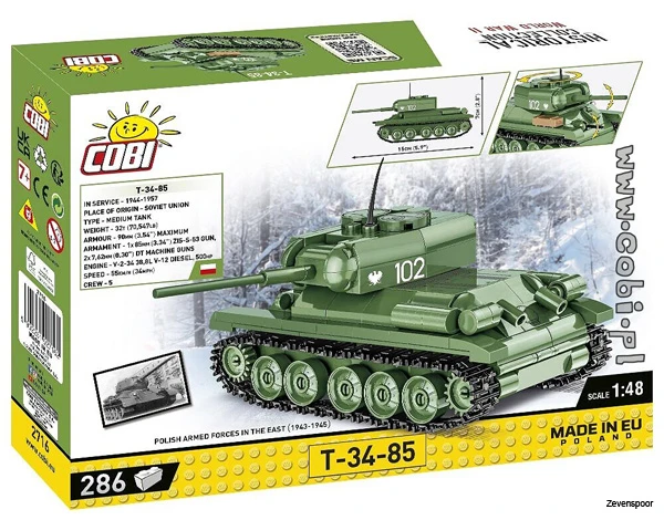 2716 Cobi WWII T-34-85 3 2716 Cobi WWII T-34-85 - Afbeelding 3