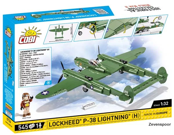 5726 Cobi Bouw Sets Lockheed P-38® (H) Lightning 2 5726 Cobi Bouw Sets Lockheed P-38® (H) Lightning - Afbeelding 2